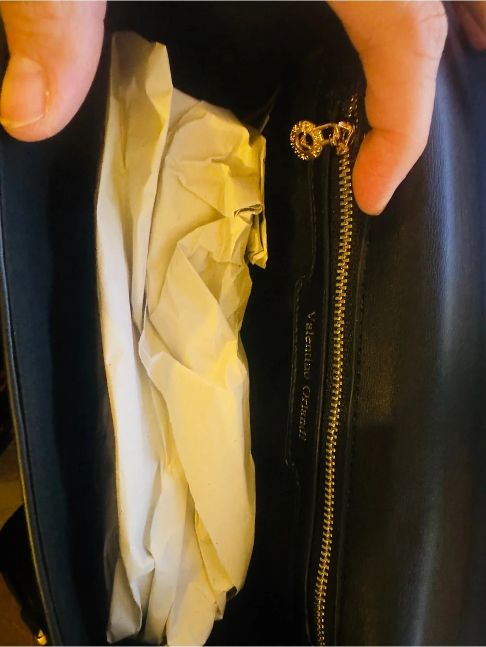 Valentino Orlandi Black Quilted Leather Shoulder Bag with Gold Hardware